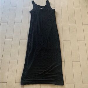 LOFT Black Textured Maxi Dress